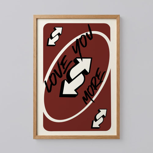 Brown Love You More Typography Poster