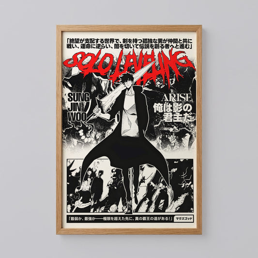 Sung Jin Woo Manga Solo Leveling Poster