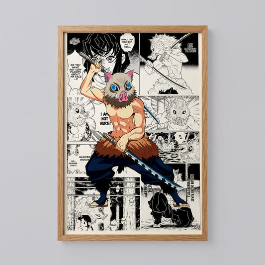 Inosuke Hashibira Demon Slayer Anime Poster