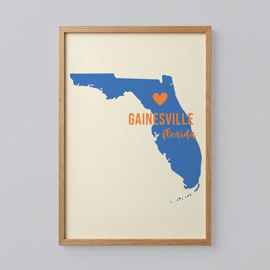 Gainesville Florida Map Print
