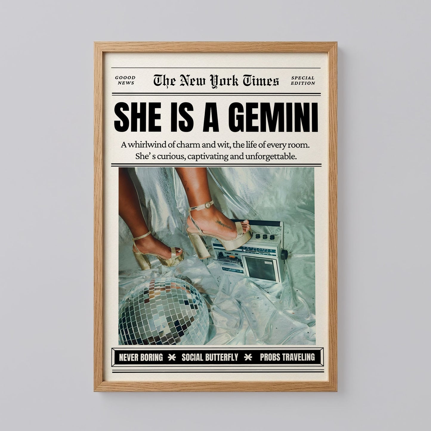 Gemini Zodiac Magazine Wall Decor
