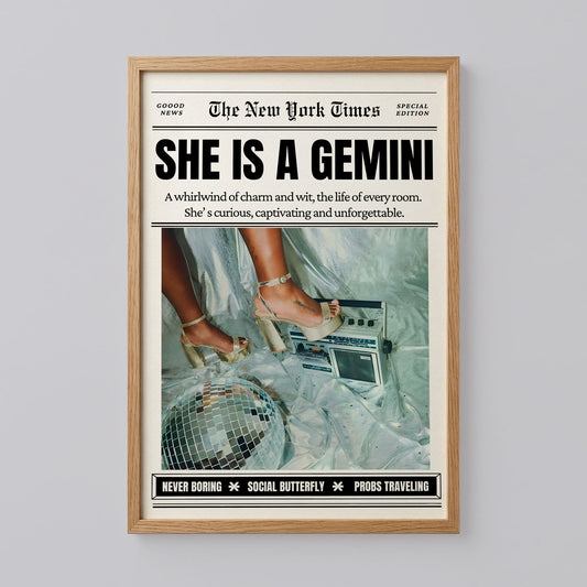 Gemini Zodiac Magazine Wall Decor