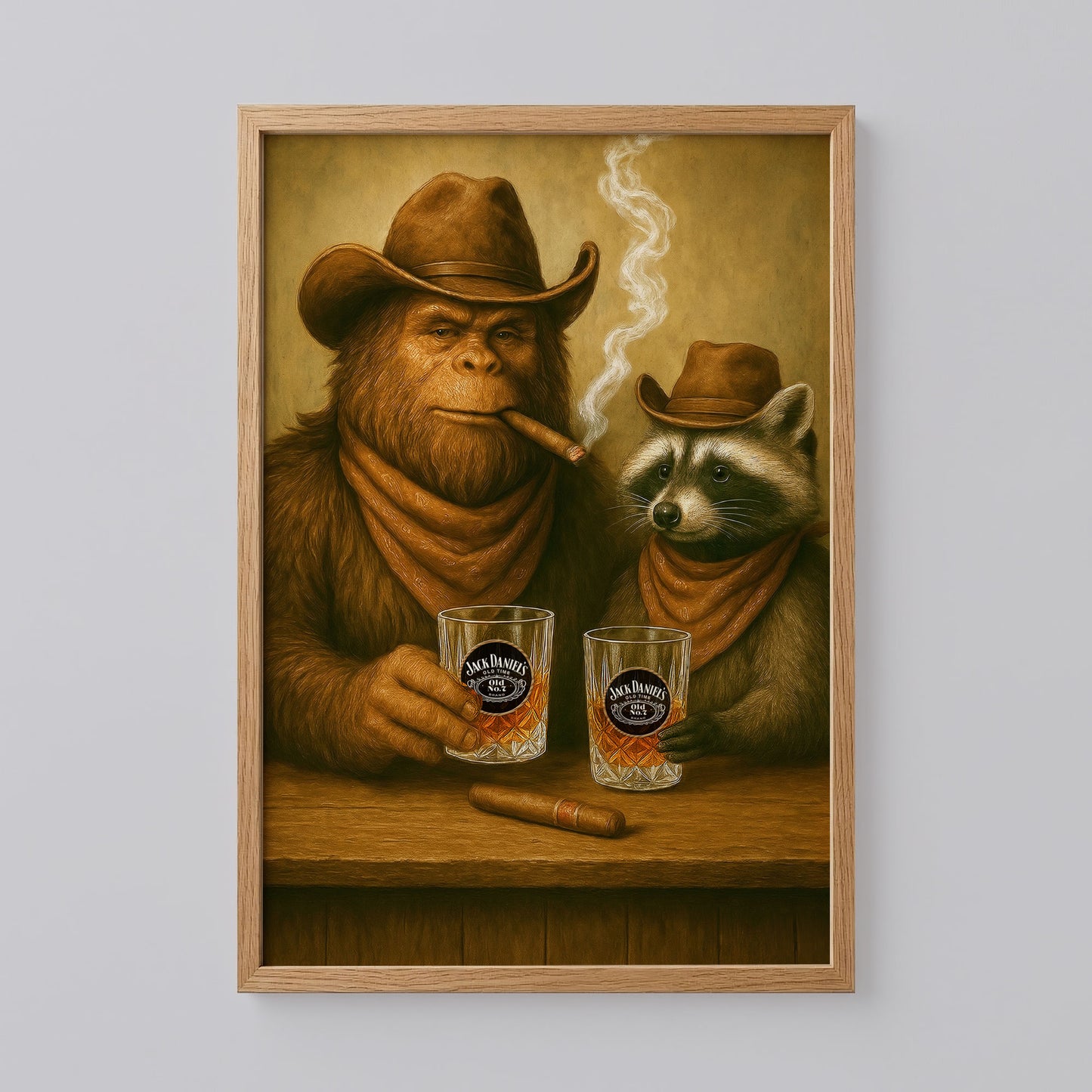 Racoon and Bigfoot Poster