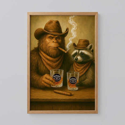 Racoon and Bigfoot Poster