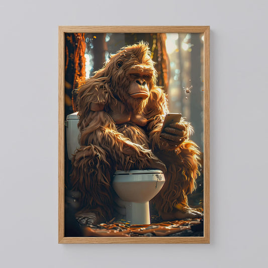 Funny Bigfoot Bathroom Art