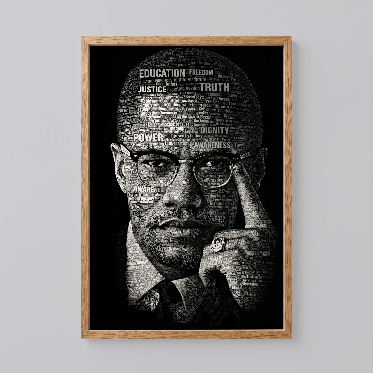 Malcolm X Calligram Poster