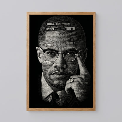 Malcolm X Calligram Poster