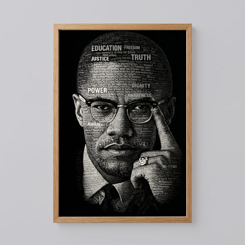 Malcolm X Calligram Poster