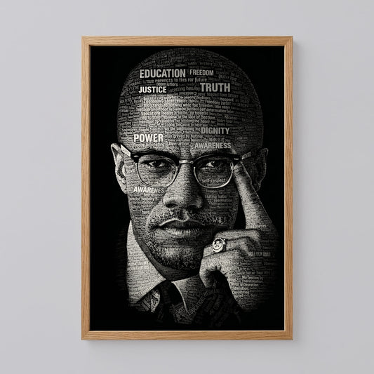 Malcolm X Calligram Poster