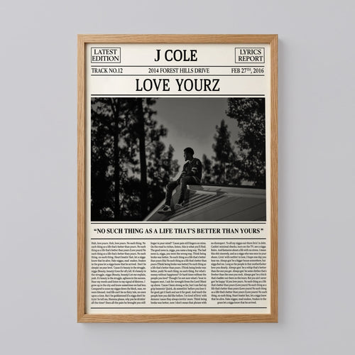 J. Cole Retro Newspaper Print