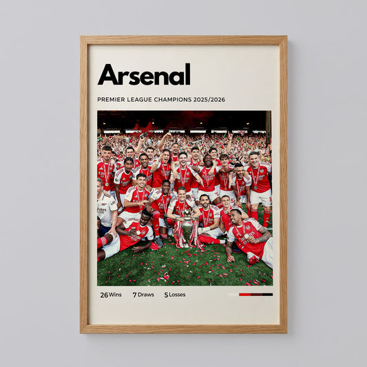 Arsenal 2026 Premier League Champions Poster