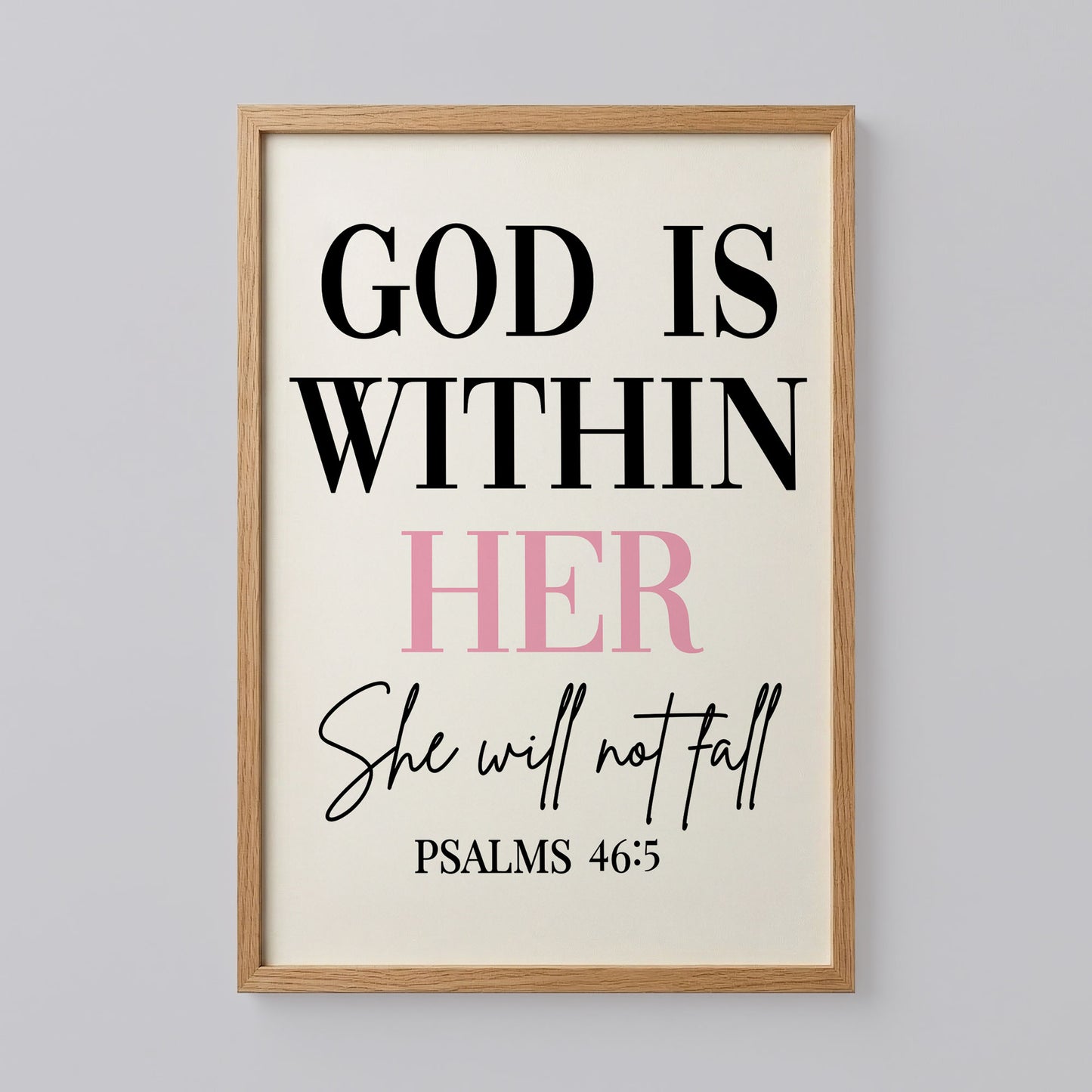 God Is Within Her Quote Poster