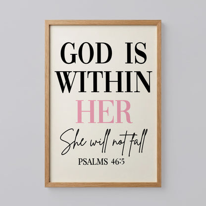 God Is Within Her Quote Poster