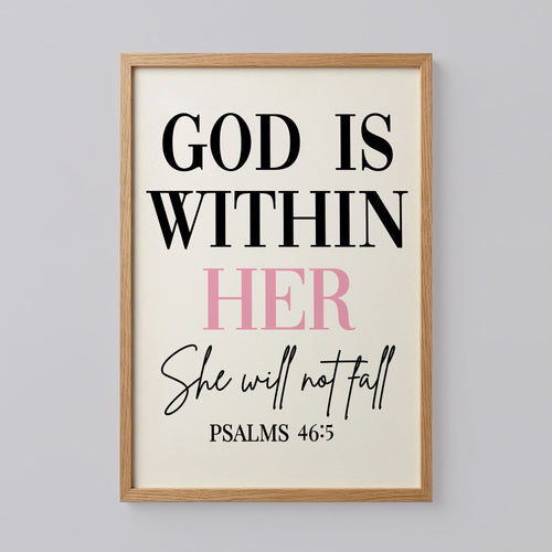 God Is Within Her Quote Poster