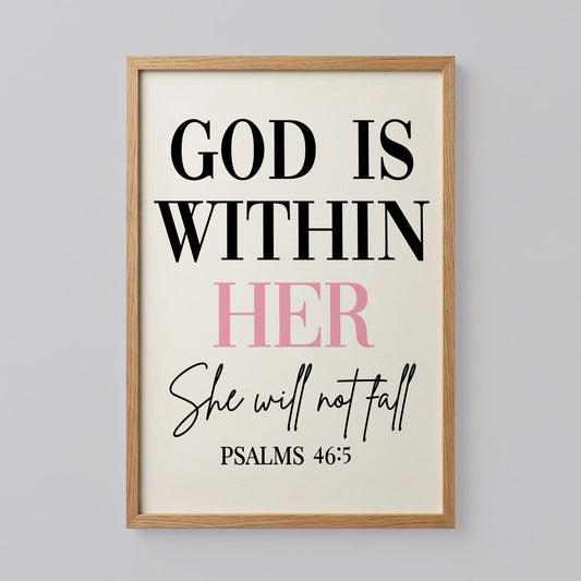 God Is Within Her Quote Poster