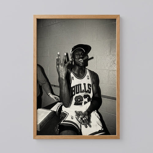 Michael Jordan Finger And Cigare Poster