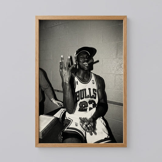 Michael Jordan Finger And Cigare Poster