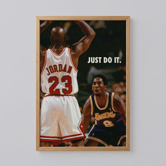 Michael Jordan vs Kobe Bryant Just Do It Poster