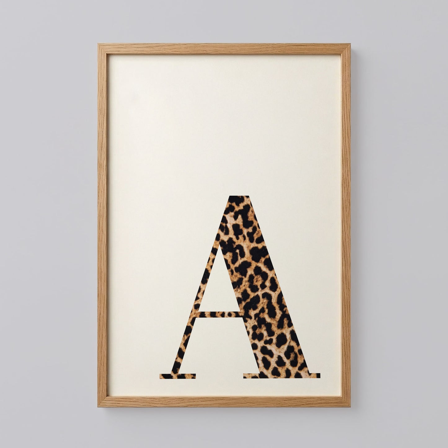 Letter A Leopard Initial Print
