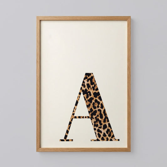 Letter A Leopard Initial Print