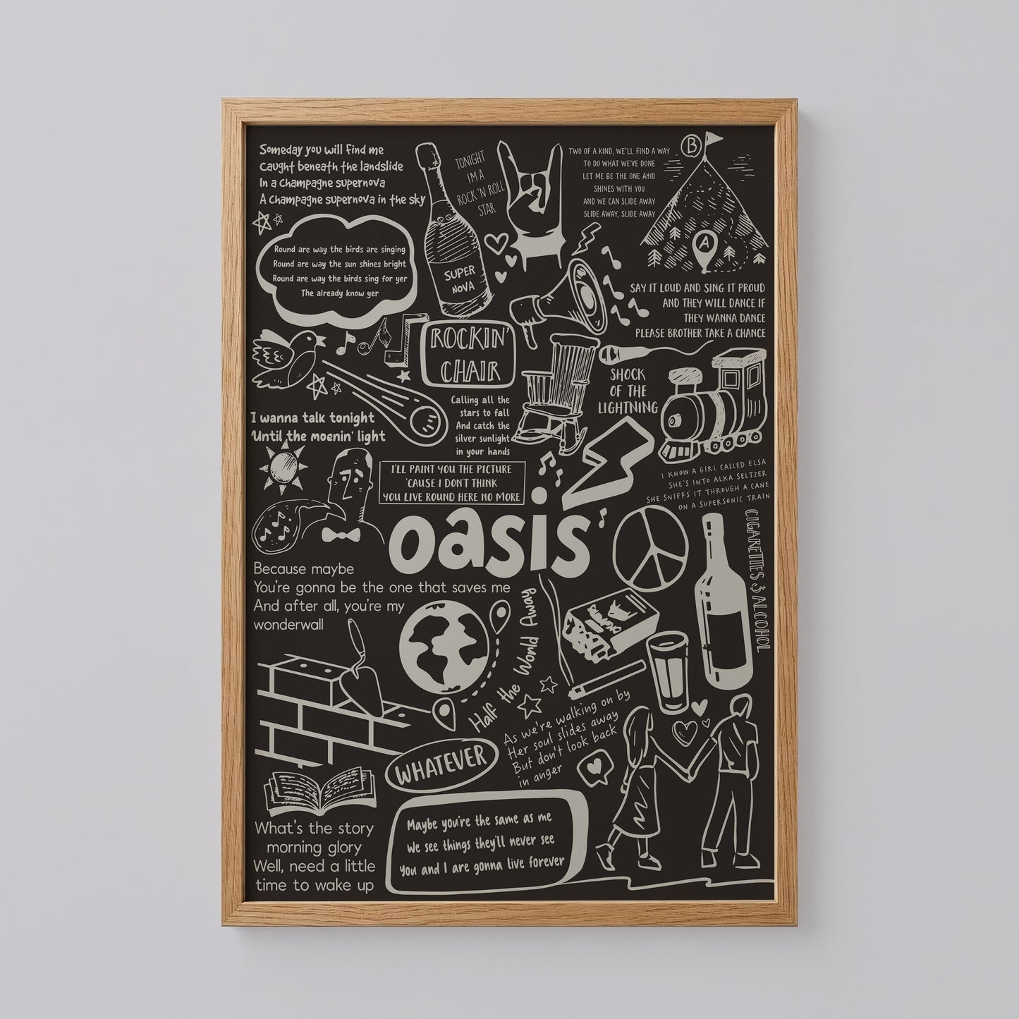 Oasis Lyric Album Print