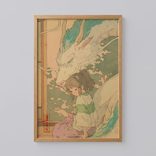 Chihiro Ogino and Haku from Spirited Away Poster