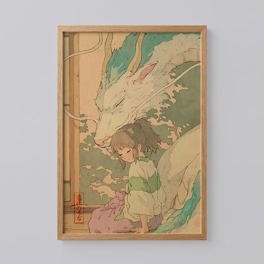 Chihiro Ogino and Haku from Spirited Away Poster
