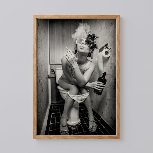 Lady on the Toilet Poster