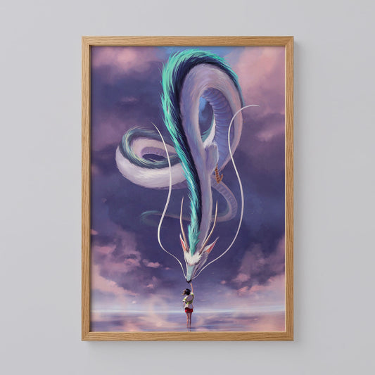 Spirited Away Dragon Haku and Chihiro Poster