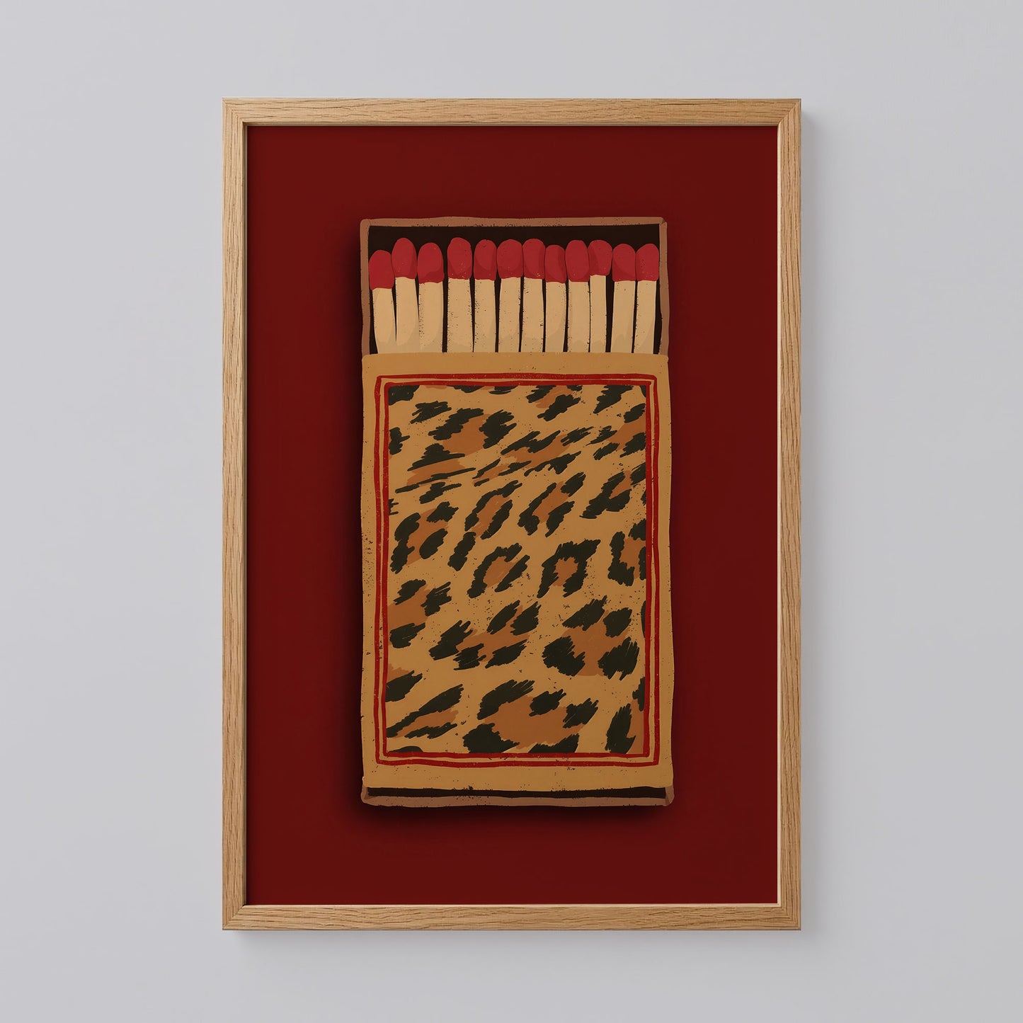 Retro Leopard Matchbox Printable Wall Art