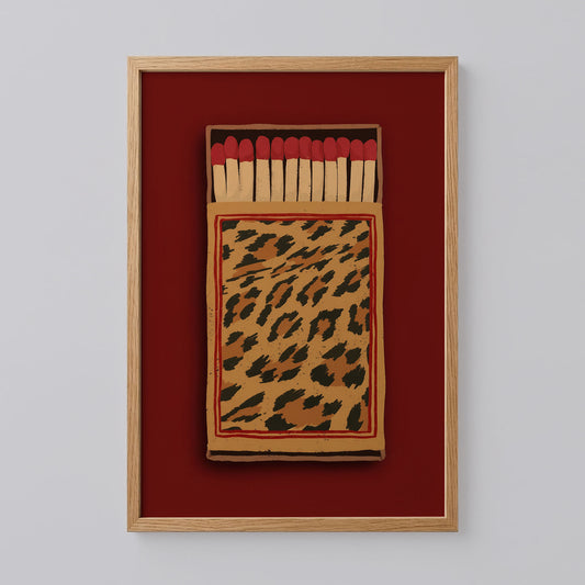 Retro Leopard Matchbox Printable Wall Art