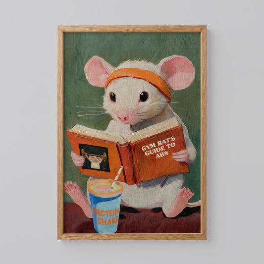 Whimsical Gym Rat's Guide to Abs Poster