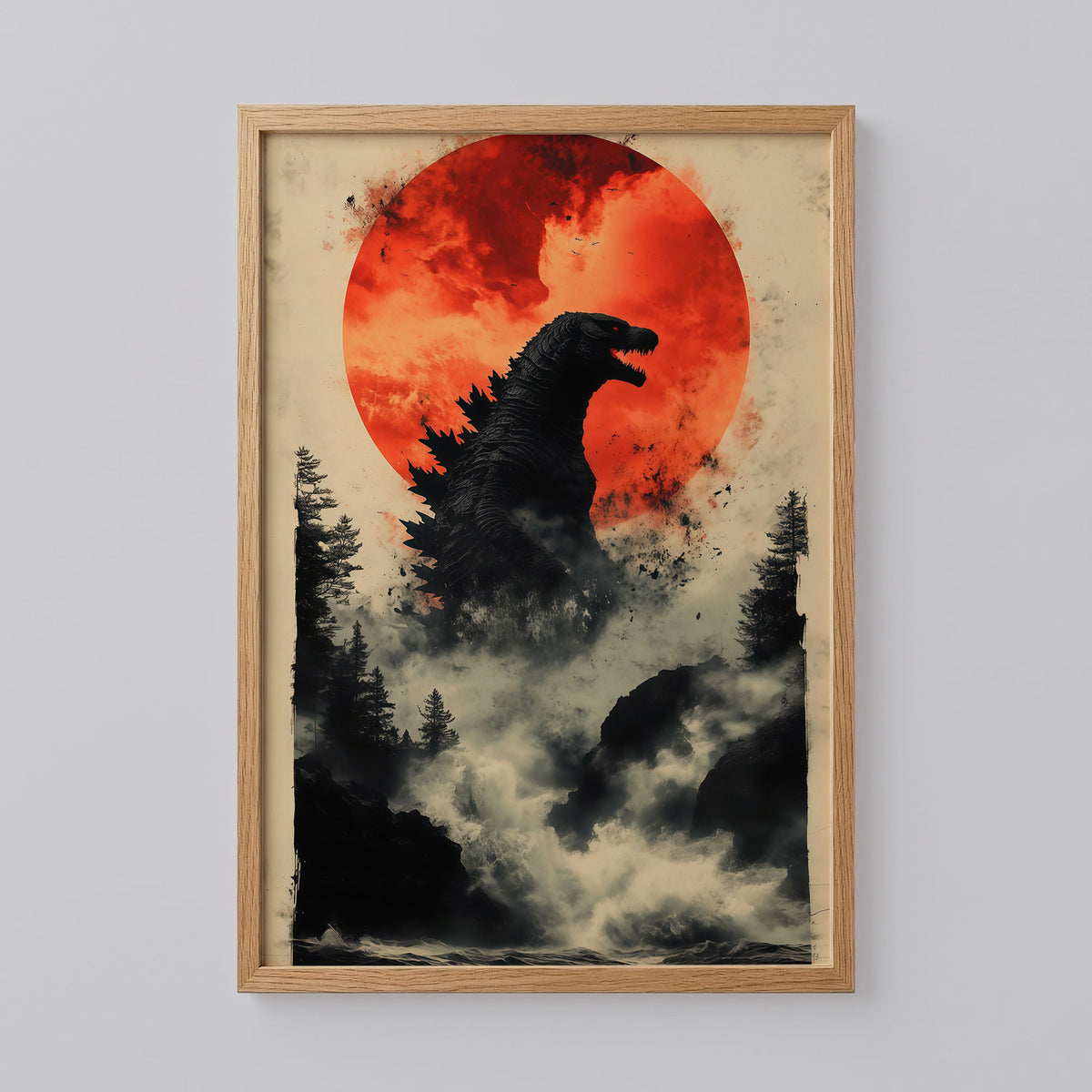 Vintage Godzilla Sci-Fi Movie Poster