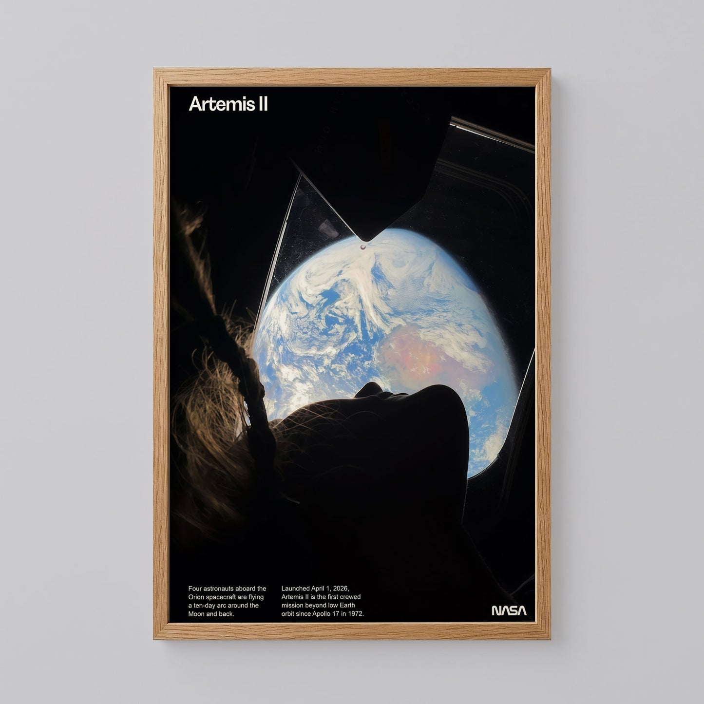 Spaceship Earth, Artemis II NASA Mission Poster