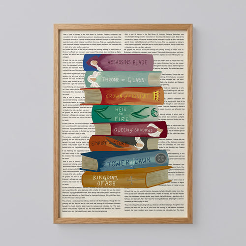 Throne of Glass Book Stack Art Print