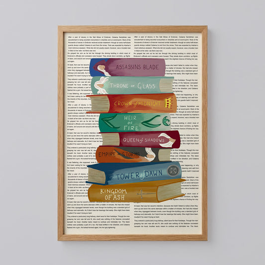 Throne of Glass Book Stack Art Print