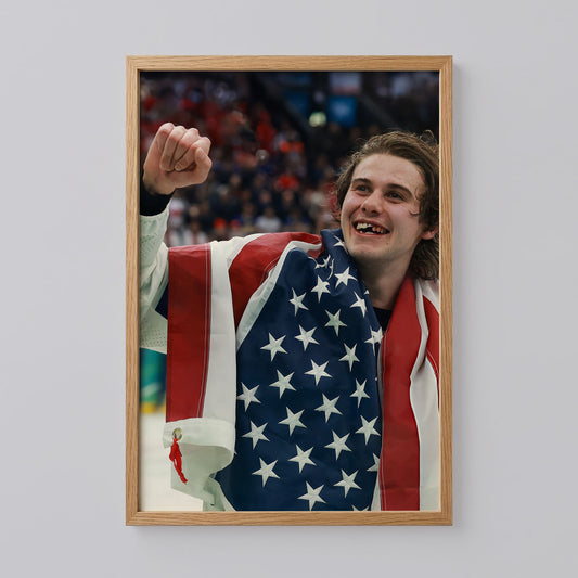 Jack Hughes Gold Medal OT Winner Poster