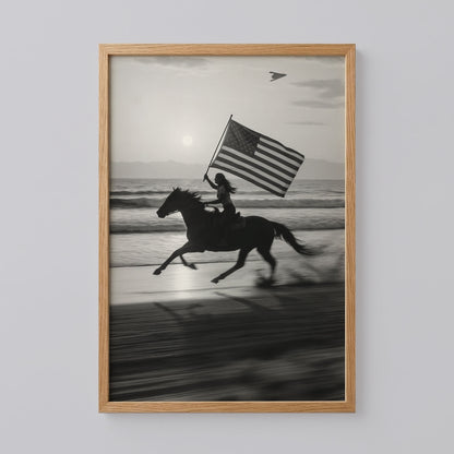 Black and White Western Cowboy Poster