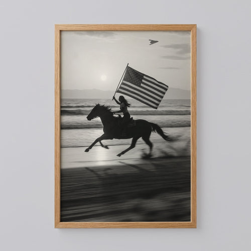 Black and White Western Cowboy Poster