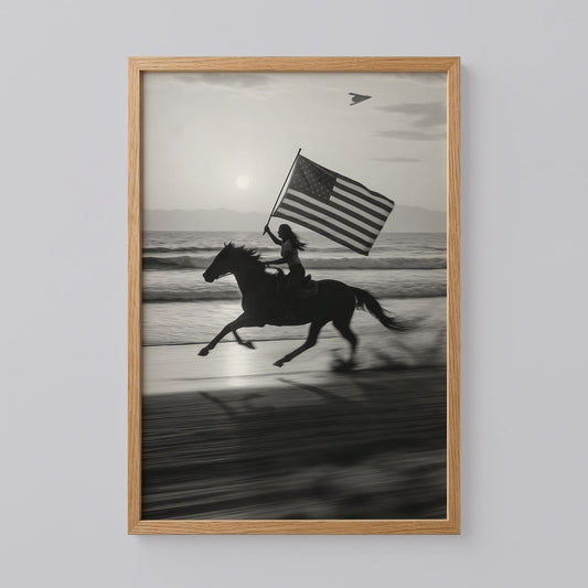 Black and White Western Cowboy Poster