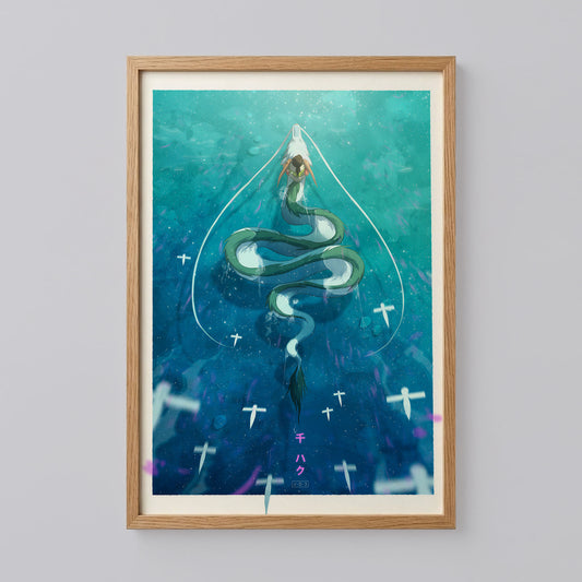 Chihiro, Haku Dragon Spirited Away Art Print