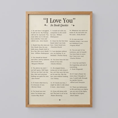 Love in Book Quotes Poster