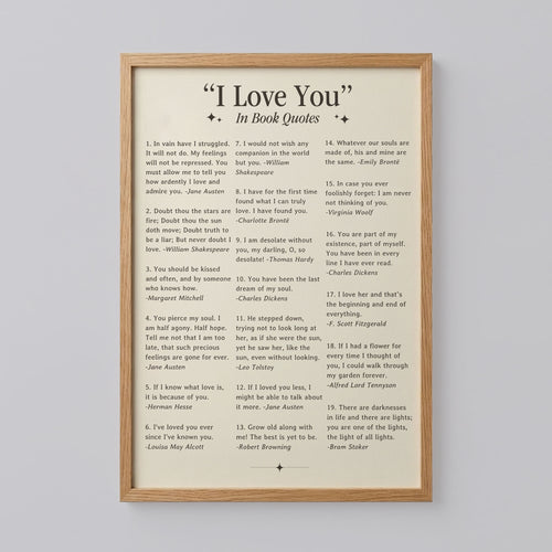 Love in Book Quotes Poster
