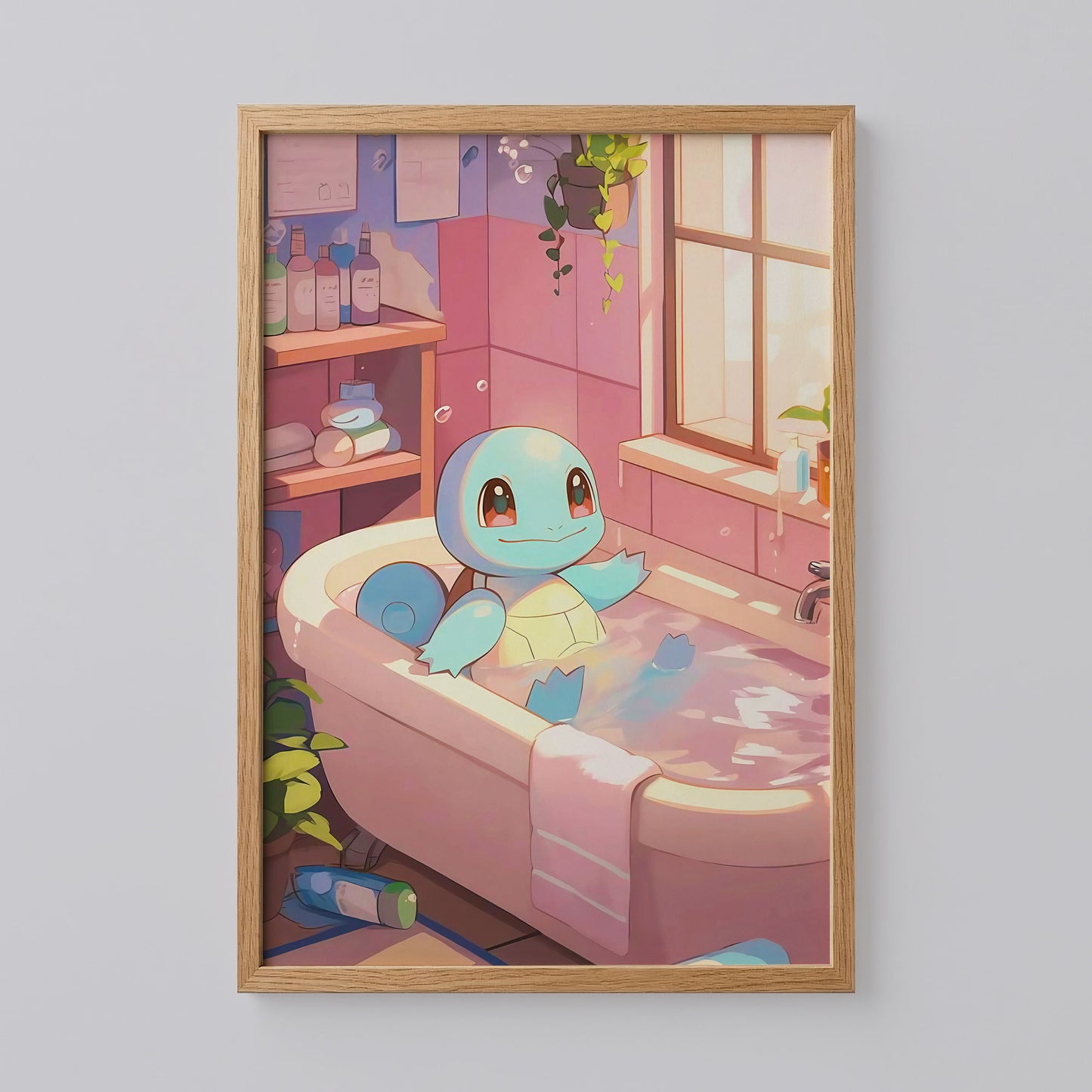 Squirtle Pokemon Bath Poster