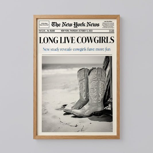 Long Live Cowgirls Newspaper Poster