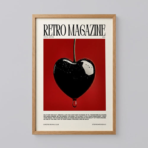 Retro Magazine Cherry Wall Art