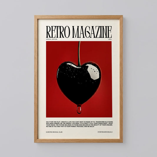 Retro Magazine Cherry Wall Art
