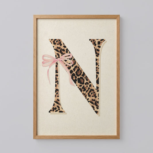 Leopard Print Letter N Poster