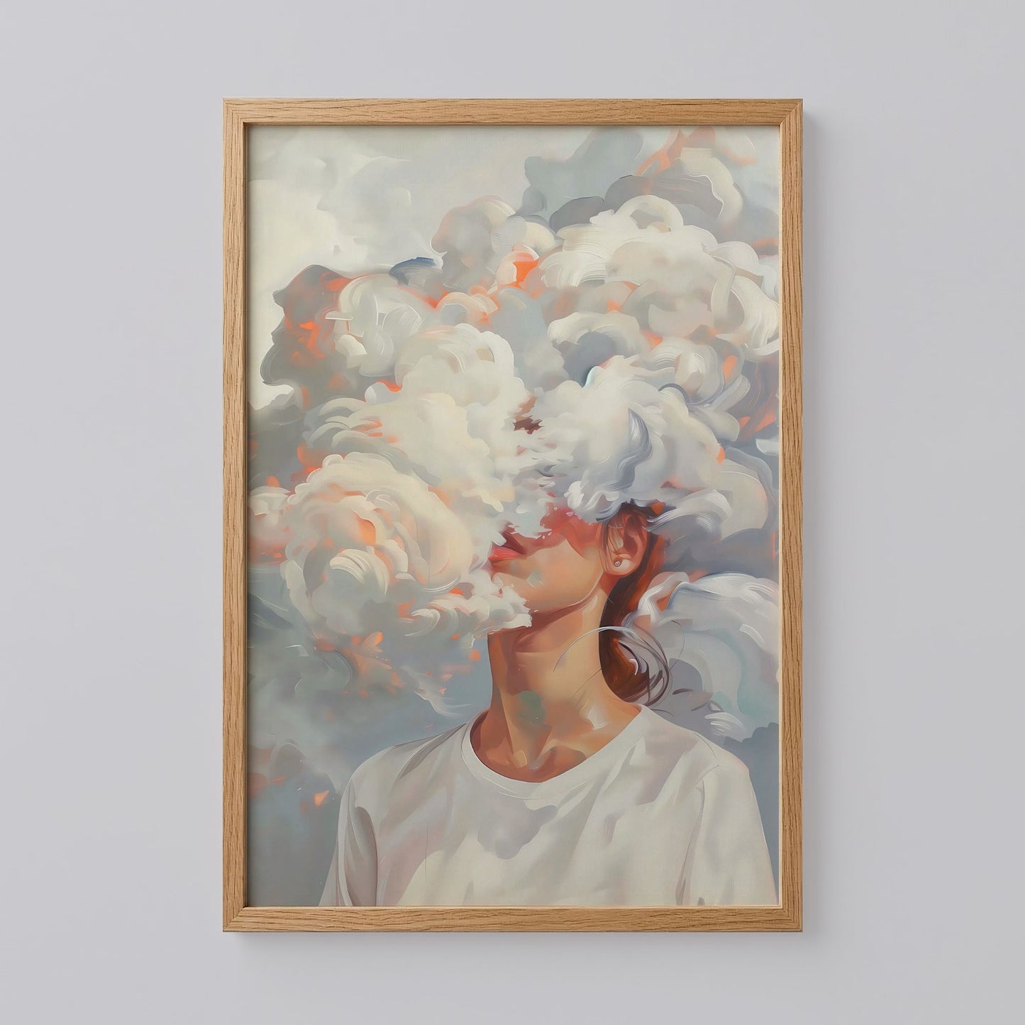 Surreal Cloud Head Print
