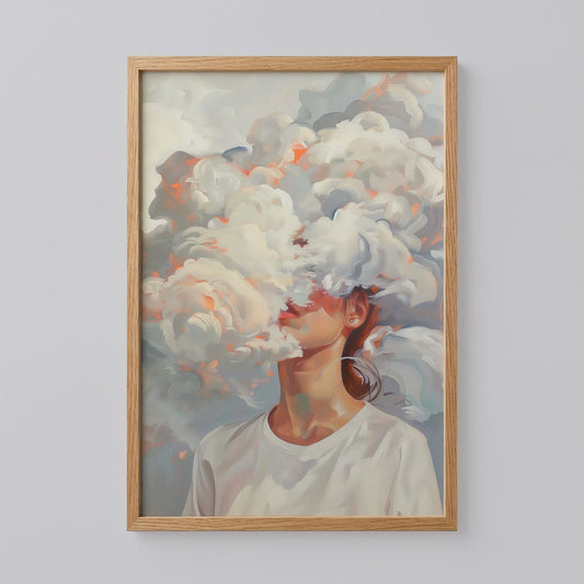 Surreal Cloud Head Print